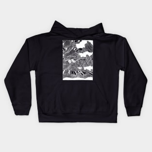 Clouds - chalkboard, hand drawn, pattern Kids Hoodie